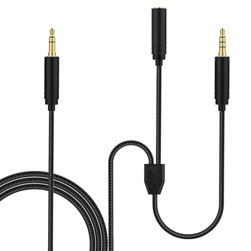 Image of HD60 S+ Chat Link Audio Cable Replacement for Elgato HD60, HD60S, HD60 X, HD60Pro, 4K60 PRO Game Capture Card, Dual 3.5mm Male to 3.5mm Female Plug, Fits for Switch PS5, PS4, Xbox One, Xbox X/S (6.9Ft