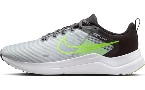 Image of NIKE Men's Downshifter 12 Trainers, Wolf Grey White Black Volt, 10.5 UK