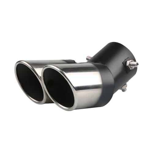 Image of Silencer Car Exhaust Muffler Tip Single Dual Outlet Round Stainless Steel Tail Rear Chrome Pipe TailthroatTube(I Bend)