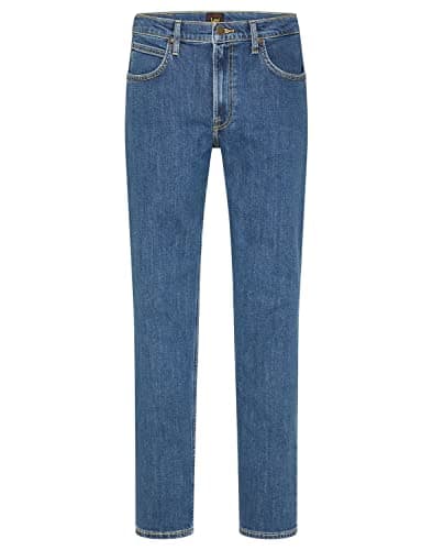 Image of Lee Men's BROOKLYN STRAIGHT Jeans, MID STONEWASH, 36W / 32L