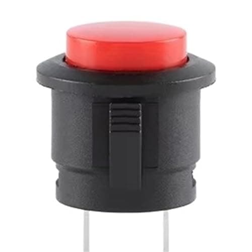 Image of 5Pcs R13-507 Momentary Push Button Switch 16mm Round Cap Switches AC 6A/125V 3A/250V Self reset 7color BLACK RED GREEN(Snap in Red)
