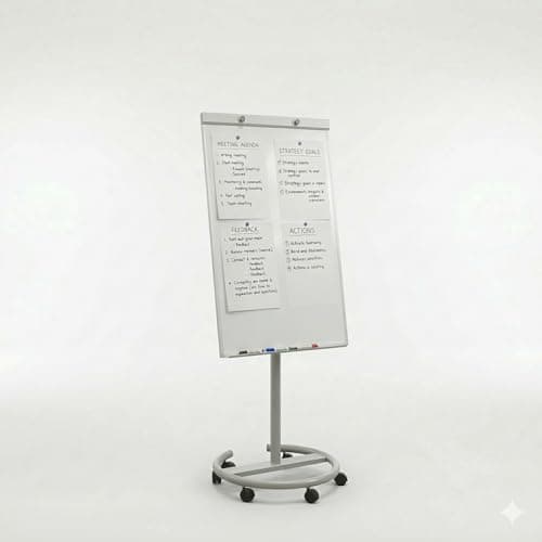 Image of Linno® Quality Mobile Flip Chart Easel Magnetic Whiteboard Presentation Board with Free pen and Eraser