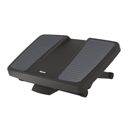Image of Fellowes Professional Series Ultra Ergonomic Foot Rest for Under Desk with three Height Adjustments and Massage Surface, Black