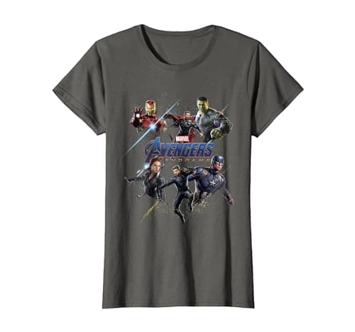 Image of Marvel Avengers Endgame Heroes Logo T-Shirt, Women, Asphalt Grey, XX-Large