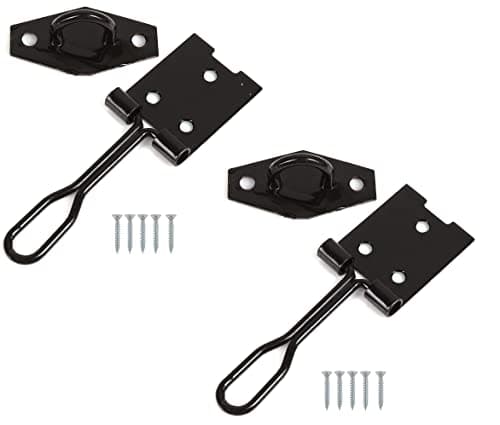 Image of TERF® Wire Hasp and Staple Set Black 75mm [ 3 inch ] including Fixing Screw For Use with Outdoor House Cabinet Cupboard Cage Door and Multi Purpose Use - Pack of 2