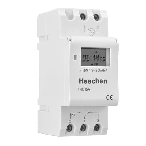 Image of Heschen Digital LCD Power Weekly Programmable Timer Relay Switch THC15A DC 24V 16Amp SPST 35mm DIN Rail (24, Volts (DC))