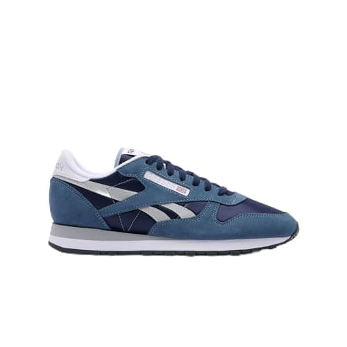 Image of Reebok Unisex Classic Leather Trainers, Vector Navy/Shadow/Grey 1, 44 EU, Vector Navy Shadow Grey 1, 10 UK