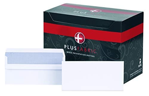 Image of Plus Fabric DL Prestige White 120gsm Self Seal Wallet Box of 500 Envelopes