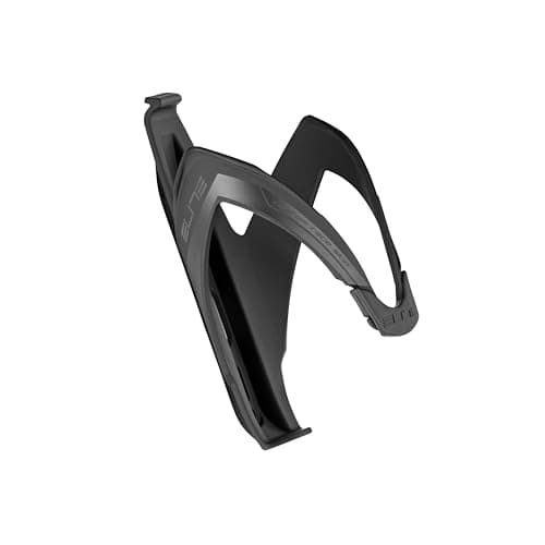 Image of Elite Custom Race Bottle Cage Black Skin Soft Touch – Self-Adjusting Bike Bottle Holder with Elastomer Insert – Lightweight Fibre-Reinforced – For Road Bike, MTB & Gravel Cycling