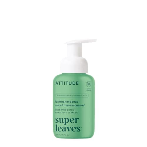 Image of ATTITUDE Foaming Hand Soap, Made in Canada, EWG Verified, Plant and Mineral-Based Ingredients, Vegan and Cruelty-free Personal Care Products, Green Apple & Basil, 295 mL