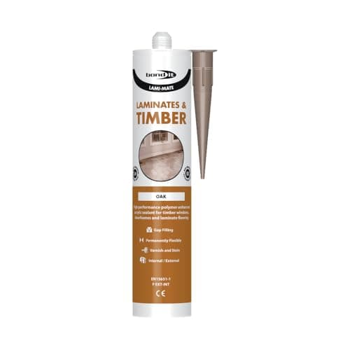 Image of Bond It Lami-Mate Timber & Laminate Sealant Wood Floor Gap Polymer Enhanced Flexible Gap Sealant Filler for Flooring Windows & Doors Paintable & Stainable Indoor & Outdoor Use (Oak, 3)