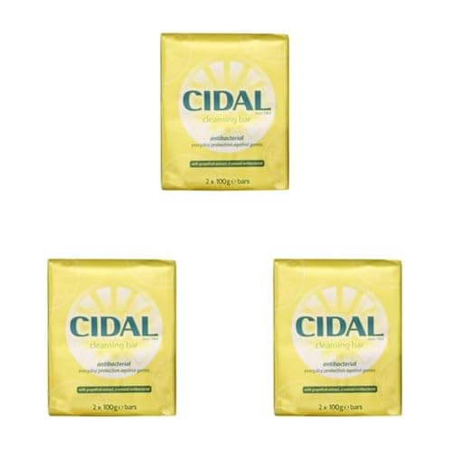 Image of Cidal Antibacterial Soap with Grapefruit Extract - 2 x 100g Bars (Pack of 3)