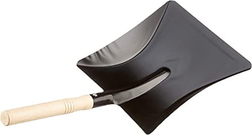 Image of Large 9" Wooden Handel Black Metal Steel Coal Ash Shovel for Fireplace and Dustpan