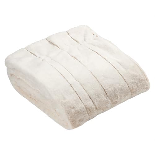 Image of Paoletti Empress Faux Fur Throw – Soft Elegant Heavyweight Minimalist Décor Blanket for Bed or Sofa (Cream - 140x200cm)
