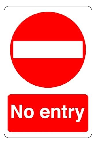 Image of No entry - safety sign - 1.2mm Rigid plastic for indoor/outdoor usage (300mm x 200mm) Viewing Distance within 7m.
