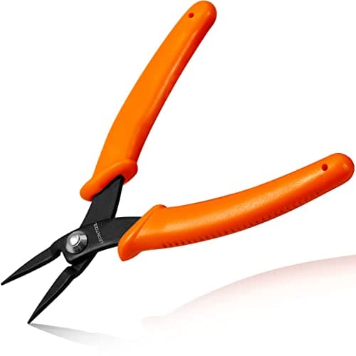 Image of LEONTOOL Nose Pliers Specialty Pointed Tweezers 1mm Diameter Tip Mini Needle Chain Nose Pliers Flat Smooth Jaw Precision Jewelry Making Tool