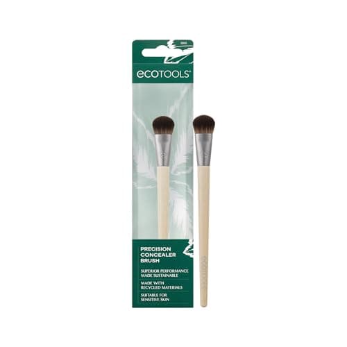 Image of EcoTools Precision Concealer Makeup Brush, For Concealing Under Eyes & Imperfections, Sculpt Skin, Works With Liquid & Cream Makeup, Synthetic Bristles, Cruelty-Free & Vegan, 1 Count