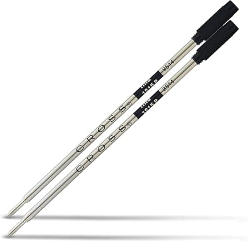 Image of Cross 8514-2 Original Refill for Ballpoint Pen, Fine Point, Suitable for most Cross Ballpoint Pens, 2 Pack, Black
