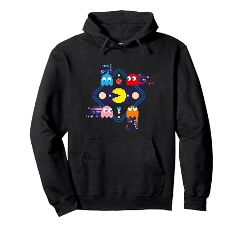 Image of PAC-MAN Pullover Hoodie, Adult Unisex, Black, X-Large