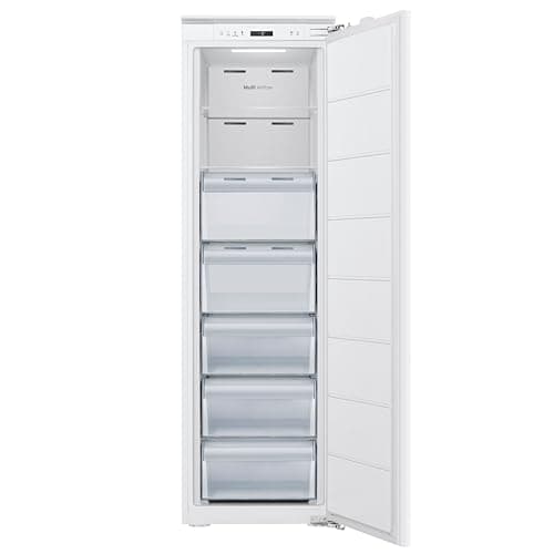 Image of Teknix BITHTZFF Integrated Tall Freezer - Built-in with 235L Capacity - Total No Frost - Suitable for Outbuildings - Digitals Controls - Two Year Cover - White, H177.2 x W54.0 x D54.5 (cm)