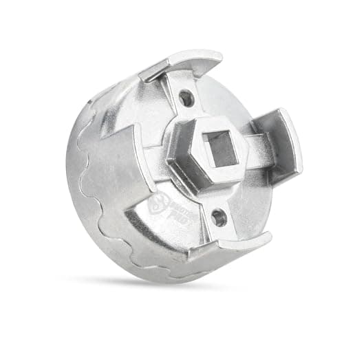 Image of SMOTIVEPRO 74mm Oil Filter Removal Tool 14 Flute Heavy Duty Aluminium Oil Filter Wrench, Compatible with BMW, Mercedes-Benz, VW, Audi, Porsche, Mazda, Sprinter and More, Fits 1/2” Ratchet 27mm Socket