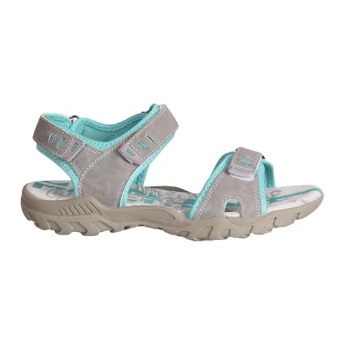 Image of Ladies PDQ Adjustable Sports Walking Sandals Light Grey Mint L498 KD -UK 7 (EU 40)