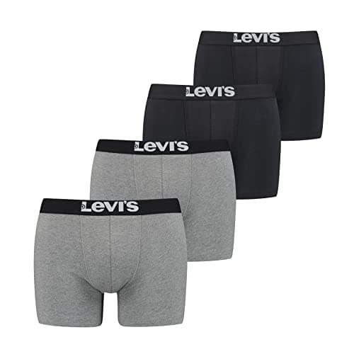 Image of LEVIS Men's Boxer, Black/Mid Grey Melange, S (Pack of 4)