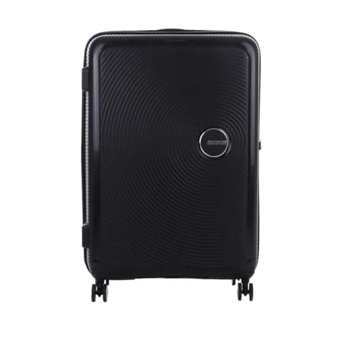 Image of American Tourister Soundbox - Hard Shell Suitcase 77 cm Large - Trolley Suitcase with 4 Wheels, TSA Lock, Expandable & Light - 97/110 L - Black (Bass Black)