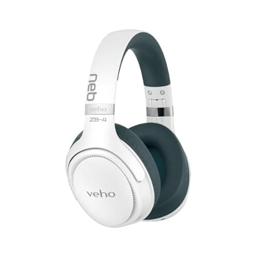 Image of Veho ZB-4 Wireless Headphones with Microphone | White | 5.3 Bluetooth | Over Ear style | 36H playtime | 44mm Drivers | USB-C Charging | VEP-466-ZB4-W