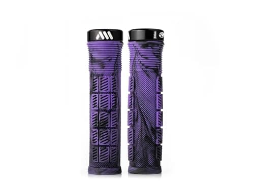 Image of All Mountain Style AMS Rise Bicycle Lock-on Handlebar Grips, Purple Camo