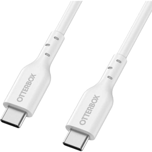 Image of OtterBox Standard USB-C to USB-C PD Fast Charge Cable, Flex Tested and Durable, Fast Charging Cable for Smartphone and Tablet, 1M, White