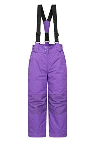 Image of Mountain Warehouse Honey Kids Snow Pants - Snowproof Childrens Trousers, Water Resistant Rain Pants with Zipped Pockets - for Sports, Skiing Holidays, Snowboarding Purple Fusion Kids Size 2-3 Years