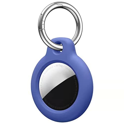 Image of Air tags Keyring Compatible with Apple Airtag Case,Air Tag Airtags Holder Keychain, for AirTags Holder AirTag Cover,Pets Collar,for Keys,Bags Air tags Keyring Compatible with Apple Airtag Case (Blue)