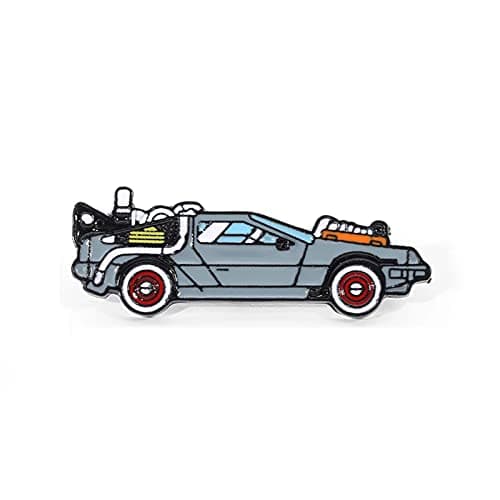 Image of DeLorean car for Back to the Future Fans Hard Enamel Pin Badge Gift For Backpack Bag Jacket Shirt