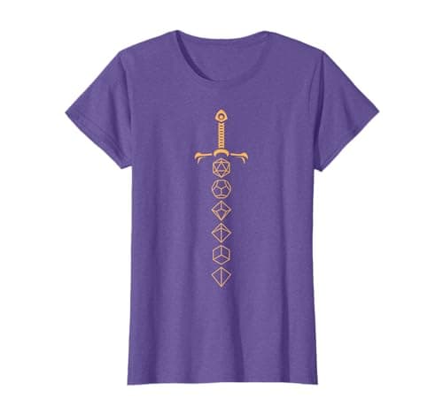 Image of Dice Sword Vintage Retro Tabletop RPG Role Play Game Nerd T-Shirt