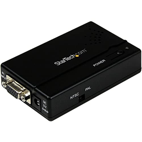 Image of StarTech.com VGA2VID High Resolution VGA to Composite (RCA) or S-Video Converter, PC to TV Video Adapter, 1600 x 1200 RGB to TV