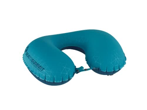 Image of Sea to Summit - Aeros Ultralight Traveller Neck Pillow - Full Neck Support - Tiny Packed Size - Soft & Comfortable Stretch 20D Polyester Face Fabric - For Airplane Travel - Aqua Blue - 70g