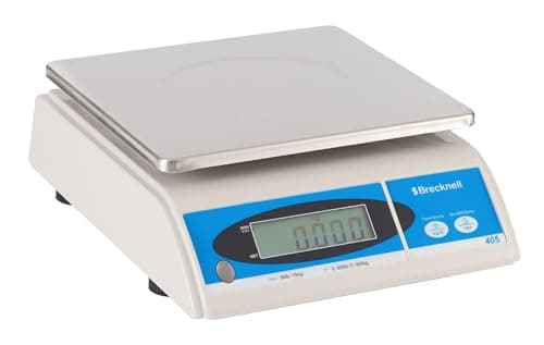 Image of Brecknell 405 LCD 15kg Dual Range Electronic Commercial Kitchen Bench Scales 1g Accuracy upto 6kg and 2g 6kg-15kg (30lb x 0.005lb) for Food Preparation and Portion Control Mains or Battery Powered