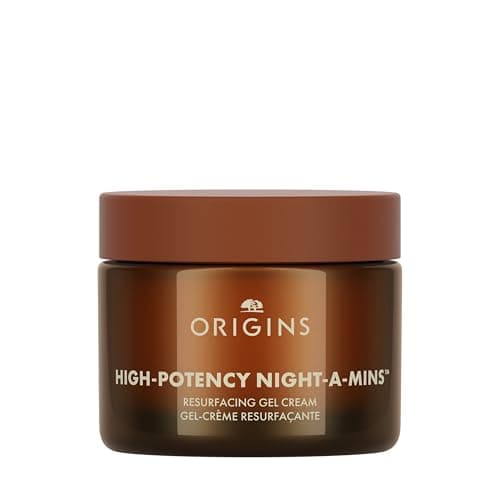 Image of Origins High-Potency Night-A-Mins Resurfacing Gel Face moisturiser with Fruit-Derived AHAs and Jojoba | Night Cream, 50 ml