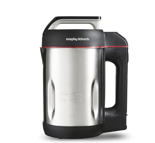 Image of Morphy Richards 1.6L Sauté & Soup Maker, 4 Settings, Pause Function, LED Control Panel, Non-Stick Coated Jug, Detachable Power Cord, Stainless Steel, 501014, Black