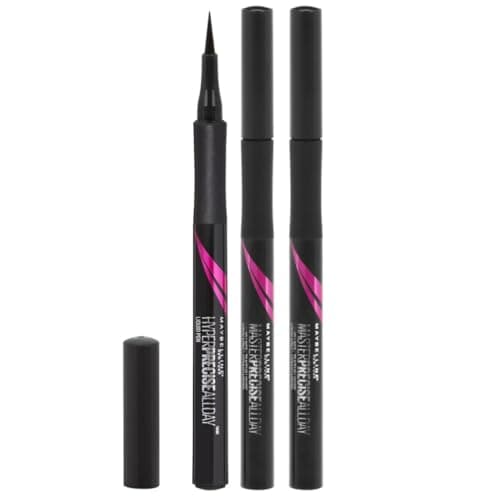 Image of Maybelline Hyper Precise All Day Liner, Ultra-Thin Felt Tip Brush For Easy Control, Waterproof, Smudge-Proof, Super-Saturated Pigments For Precise Lines, Matte Black