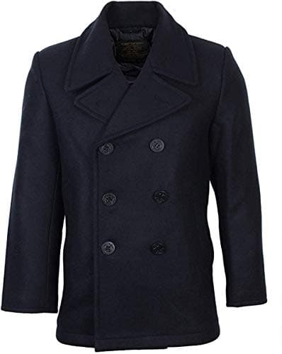 Image of Mil-Tec US Navy Pea Men's Coat Cloth Jacket - Blue - M