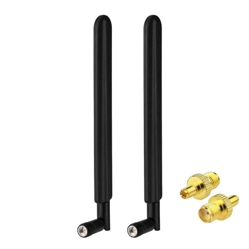 Image of Bingfu 5G 4G LTE Cellular Antenna 600–4900MHz 2dBi Omni Directional, SMA Male Connector +TS9 Adapter for 5G LTE Routers, CPE, IoT Devices, 2 Pack