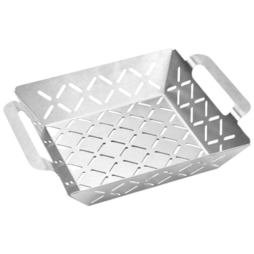 Image of Grilling Fish Basket - Bbq Clamp Rack, Outdoor Cooking Accessory, Barbecue Food Holder, Grill Cage Tool | Grilling Fish Basket Iron Build with Secure Lock for Picnic Tailgating Party Cooking Use