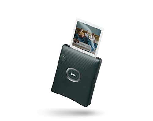 Image of insax SQUARE film format Link smartphone photo printer, Bluetooth connection, photo editing App with 30+ templates, suitable for iOS/Andriod smartphones, Midnight Green finish