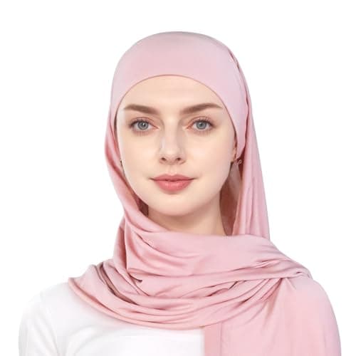 Image of Pre-sewn Instant Slip-on Modal Jersey Hijab Head Scarf Wrap for Muslim Women Luxury Bridal Jilbab Inclusive Modest Fashion Heritage-Meets-Modernity Contemporary Minimalist