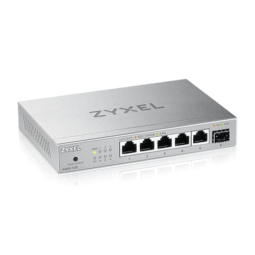Image of Zyxel 5 Port Network Switch | 2.5Gb Multi Gigabit Switch | Unmanaged | 5x 2.5G, 1x 10G SFP+ | Plug and Play Easy Installation | Fanless | Desktop Ethernet Splitter | XMG-105