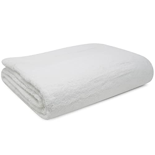 Image of Towelogy® Premium Oversized Bath Sheets (100x180cm) 100% Egyptian Combed Cotton Quick Dry & Absorbent Extra Large Jumbo Bath Towels Hotel Quality (White, 1)