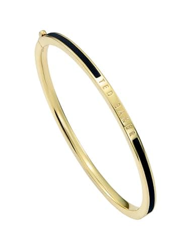 Image of Ted Baker Roley Classic Colour Enamel Slim Bangle for Women (Gold/Black)