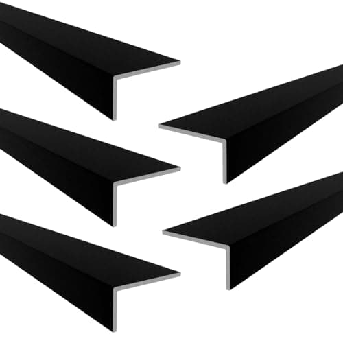 Image of DJM Aluminium Equal Angle Corner Edging Protection Trim 11.5mm x 11.5mm x 1.5mm x 2500mm - 5 Pack - Matt Black